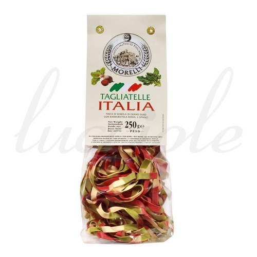 Makaron Morelli `Tagliatelle Italia` w kolorach włoskiej flagi 250g